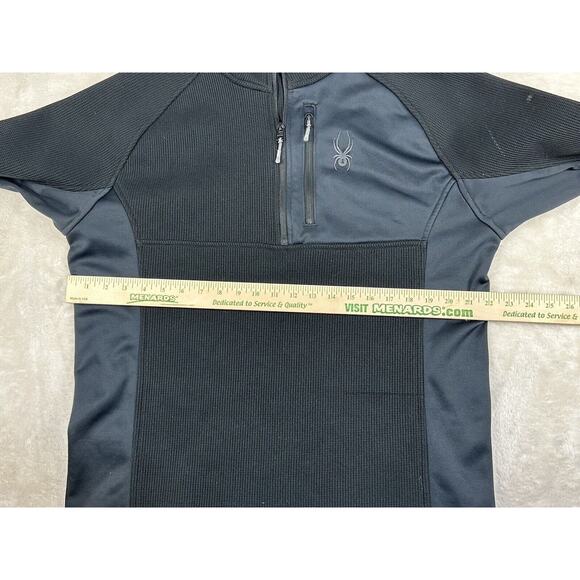 Spyder Pullover Men’s Large Black Bandit Half 1/2 Zip Jacket Sweatshirt 1619902 - Picture 4 of 10
